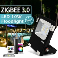 GLEDOPTO Zigbee 3.0 Smart Floodlight LED Outdoor 10W Pro RGBCCT Waterproof IP65 Rating For Exterior 