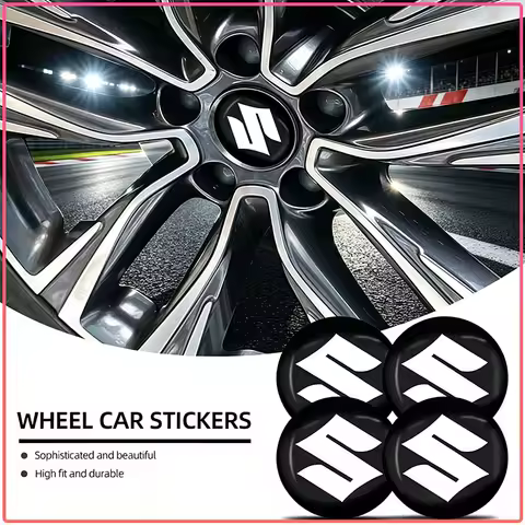 4PCS Car Wheel Center Stickers Hub Decals For Suzuki Swift Sport Jimny Grand Vitara Alto Samurai Acr