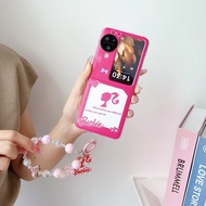 For OPPO Find N3 Flip Fashion Trend Cute Barbie Pattern PC Folding Transparent Phone Case OPPO Find 