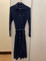Polo Ralph Lauren 深藍色的綁帶長洋裝