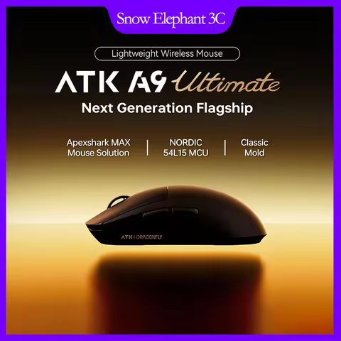 ATK Dragonfly A9 Ultimate Gaming Mouse Lightweight 8000Hz Ergonomic PAW3950 Wireless E-sport Nano Co
