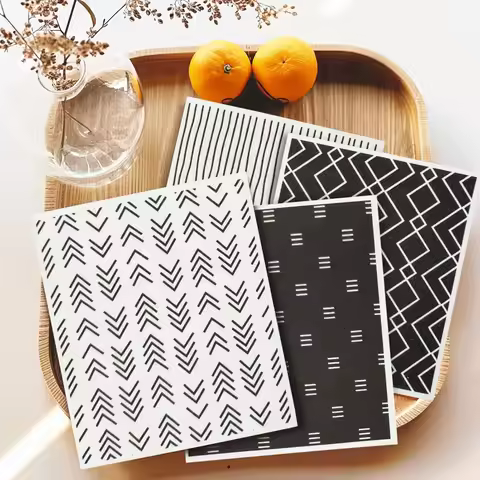 High Quality Reusable Cellulose Sponge Cloth Colorful Printing Swedish Dishcloths Durable Cleaning R