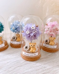 永生花玻璃盅-小 l 共4款 永生繡球花樹 乾燥花盅 乾燥花 繡球花