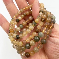 Elegant Natural Stone Bracelet with Colorful Rutilated Quartz Beads - 6mm/8mm Stretch Rope, January 