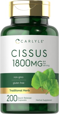 Carlyle Cissus Quadrangularis 1800mg | 200 Capsules | Traditional Herb Extract Supplement | Non-GMO