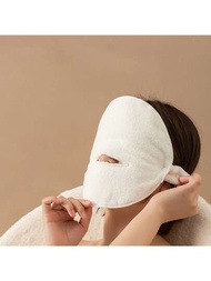 熱毛巾面膜,可重複使用的熱冷護膚臉部蒸氣毛巾,保濕臉部蒸機,美容毛巾適用於家庭和美容沙龍,繃帶吊掛式無傷耳朵