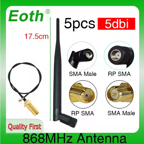 Eoth 5PC 868MHz Antenna 915MHz antena Lorawan lora 5dbi SMA Male female Connector 868 915 mhz antena