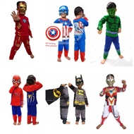 Superhero hulk iron man ultramen captain america spiderman Children's Clothes Costume Free Mask/superhero Children's Clothes Free Mask