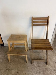 IKEA 宜家傢俬 ASKHOLMEN wooden outdoor chair 🪑 ASKHOL 19053 戶外木凳啡色椅子 dark brown wood seat 加咗金屬不能扣接合⚠️若想還