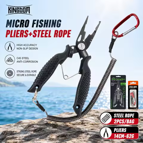 Kingdom Fishing Tool Multi - Function Pliers Rope Thrower Stainless Safe Portable Waterproof Outdoor