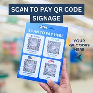 Customized QR Code Signage, Scan to PAY QR Signage, QR Code (Sold Per Piece)