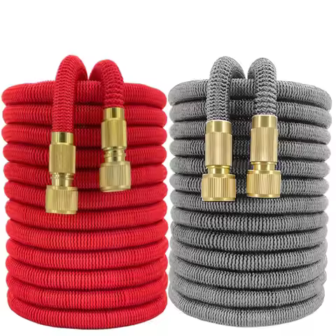 Expandable Hose High Pressure Garden Hose Double Metal Connector 25-150FT Magic Water Pipes For Car 