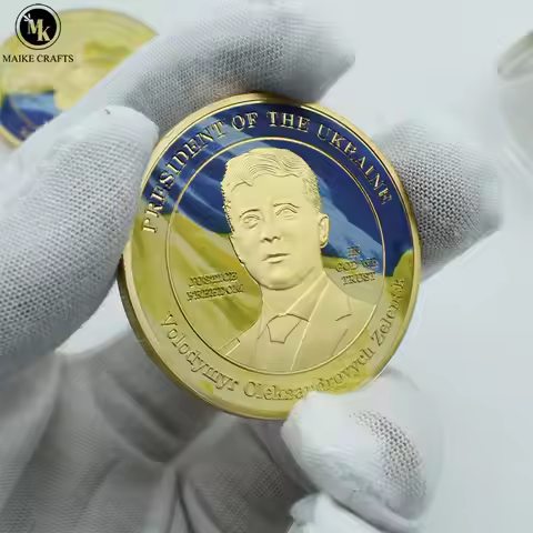 New Ukrainian Presidential Coin Zelensky Relief Commemorative Coin Gold-plated Craft Decorative Coin