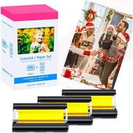 Compatible Canon Selphy CP1500 CP1300 Ink and Paper Set KP-108IN KP108 3 Color Ink Cartridge and 108