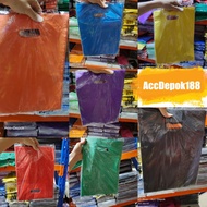 MERAH HIJAU UNGU Contents 100 PCS Plastic Bags Pond Packing Shop 25X35 Oval Plong Plain 25 x 35 Cm R