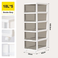 Citylife 90L 5Tier Storage Drawer Cabinet Movable Drawer Cabinet With Wheels Space Saving