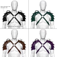 Armor Medieval PU Shoulder Leather Gladiator Battle Knight Viking Costume Mla