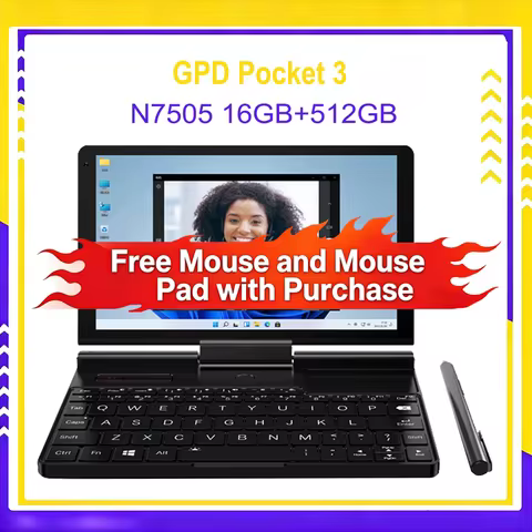 2025 New GPD Pocket 3 Intel Core N7505 Laptop Mini 8 Inch Notebook 16GB 512GB Modular Full - feature