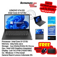 LAPTOP LENOVO V14 G3 CORE i3-1215U 8GB SSD 256/512GB 14" FHD GARANSI RESMI (core i3 paling baru gen12)