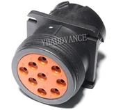 14-20AWG Deutsch HD Series Plastic Black Circular 9 Pin Male Plug Connectors For Cars With Pins and 