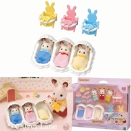Sylvanian Families Chocolate Rabbit Baby Triplets Care Set Calico Critters Doll House Toys