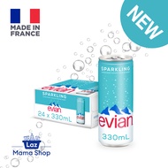Evian Sparkling Carbonated Natural Mineral Water Can 24 x 330ML Case