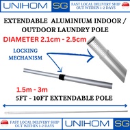 UnihomSG 3 Types Of Anti-Rust Extendable Aluminium Laundry Pole Bamboo Pole Painting Poles / Hanging