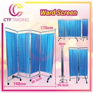CTF Ward Screen 4 Fold With Blue Curtain ( Skrin Wad Hospital )