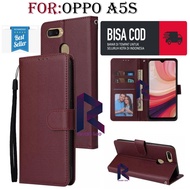 OPPO A5S FLIP WALLET LEATHER CASE PREMIUM LEATHER FLIP CASE OPPO A5S