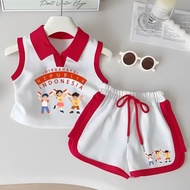 MERAH DBOX LATEST RED AND WHITE COLLAR LUCK SET FOR BOYS AND GIRLS AGE 1-5 YEARS DIRGAHAYU