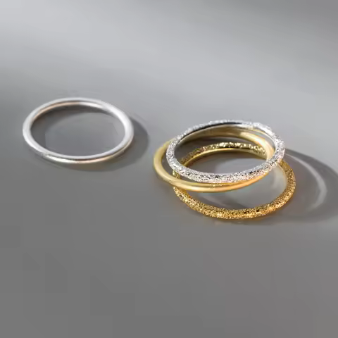 La Monada CN Size 51-58mm Frosting 999 Pure Silver Rings For Women Simple Design Special Plain Shine