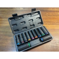 [Moment Tools] Electric Pneumatic Dual-Use Wrench Socket Set|Hexagon Extended Sleeve|10-24mm (11 Pie