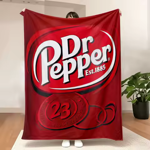 Dr Pepper Flannel Blanket Multipurpose Soft Office Bedding Blanket Plush Thin Quilt Holiday Gift Cus