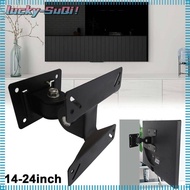 LUCKY-SUQI Monitor Mount Stand Holder, 180 Degree Rotation 14-24inch TV Wall Mount Bracket, Tilt Swivel Fixed Flat Panel TV Frame Support for LCD LED Plasma LCD LED Plasma