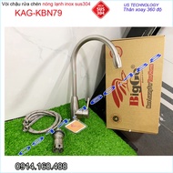 Biggo KAG-KBN79 hot and cold kitchen faucet needs high curved swivel, SUS304 kitchen sink faucet wit