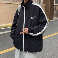 AZHENS STUDIO เสื้อโค้ทแฟชั่นสำหรับผู้ชายเสื้อแจ็กเก็ตนักเรียนเสื้อกีฬาลำลองสไตล์ Ins ฮ่องกงสำหรับฤด