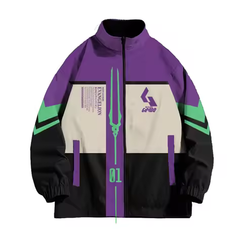 New Century Evangelion Anime Trendy Brand Jacket for Men's Autumn and Winter Casual Loose and Versat