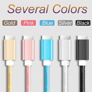 Nylon Braided Data Cable Android USB Micro Type C 3.0A Fast Charging Cable 0.2m 1m 2m 3m Micro USB C