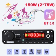 150W Amplifier FM Radio Module 6.5mm Microphone Bluetooth-Compatible 5.0 TF USB [anisunshine.sg]