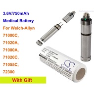 Cameron Sino 750mAh Battery for Welch-Allyn 71000C, 71020A, 71000A, 71020C, 71055C, 72300