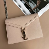 ::SAINT LAURENT:: YSL CASSANDRA 裸膚色信封包 鏈包