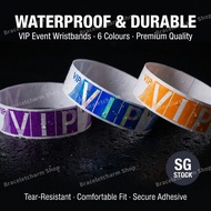 【SG Seller】100Pcs/Pack VIP Event Wristbands — 6 Colours | Waterproof Durable Paper Wristband