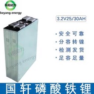 國軒3.2V25ah磷酸鐵鋰電30ah高倍率鋁殼電芯48V電動車鋰電12V