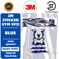 Sticker Cover Set SYM Vf3i Coverset Stripe Vf3i-185 Body Cover Stiker SE Blue 3M Sticker Stripe