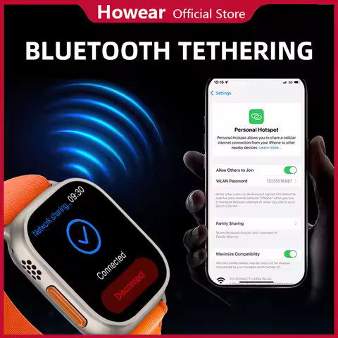 Smartwatch Smart Watch Men Women Howear HW W11 Ultra AMOLED Bluetooth Tethering Message Voice Reply 