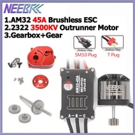 2322 3500KV Brushless Outrunner Motor Full Metal Gearbox AM32 45A Metal Shell SM3.0/T Plug ESC Combo