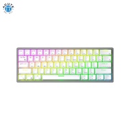 AULA F3261 61 Keys Wired Mechanical Keyboard RGB Hot Swappable Compact Gaming Keyboards White Keycap
