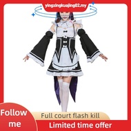 Hot Ram/Rem Cosplay Re:zero Kara Hajimeru Isekai Seikatsu black blue red Costume Maid Servant Dress