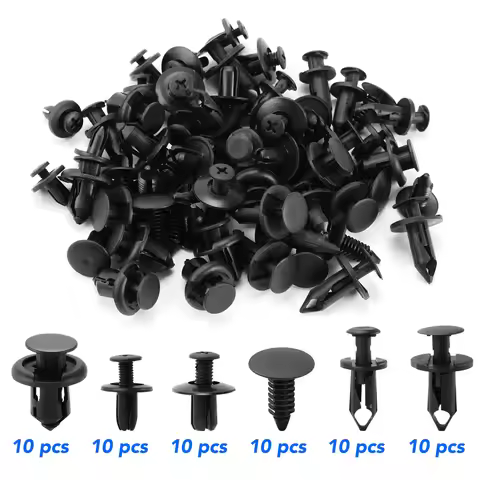 6 Size 60Pcs Auto Fastener Clips Vehicle Retainer Rivet Door Panel for Audis TT B8 A1 A3 A4 B5 B6 B7