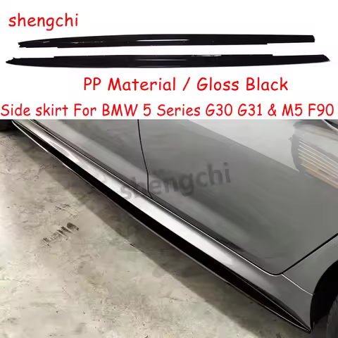 G30 M Performance Style Gloss Black PP Plastic Material Side Skirt For BMW 5 Series G31 M5 F90 Side 